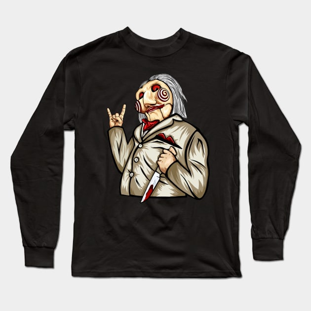 Saw Movie Jigsaw Billy the Puppet Long Sleeve T-Shirt by DrKooper